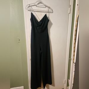 Adrianna Papell Black Draped Jumpsuit